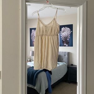 Cream romper with lace